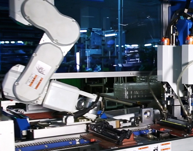 Static Control component manufacturer’s automated cartridge assembly using advanced robotics and vertically integrated manufacturing turning imaging systems into finished cartridges.
