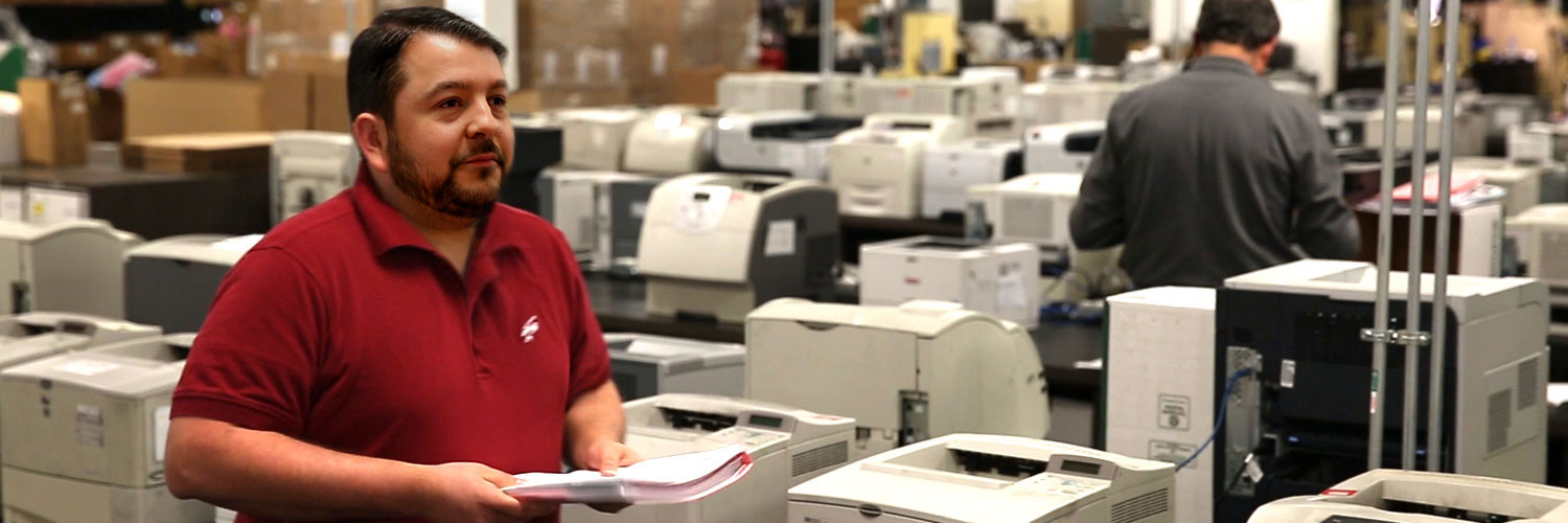 Technician in Static Control Print Lab working